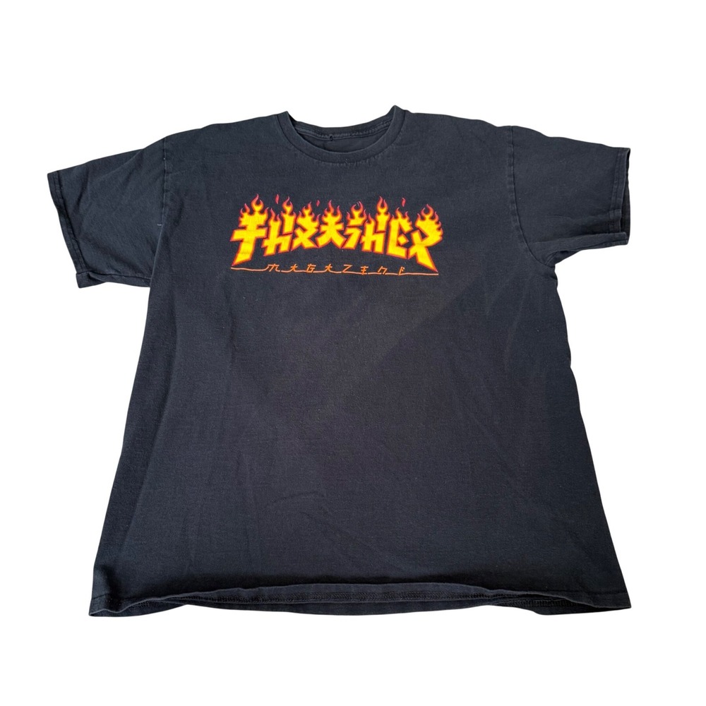 Thrasher‎ Magazine Flame Graphic Shirt Katakana Skater Urban Grunge Retro Large